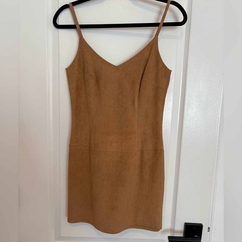 Tan Suede Mini Dress